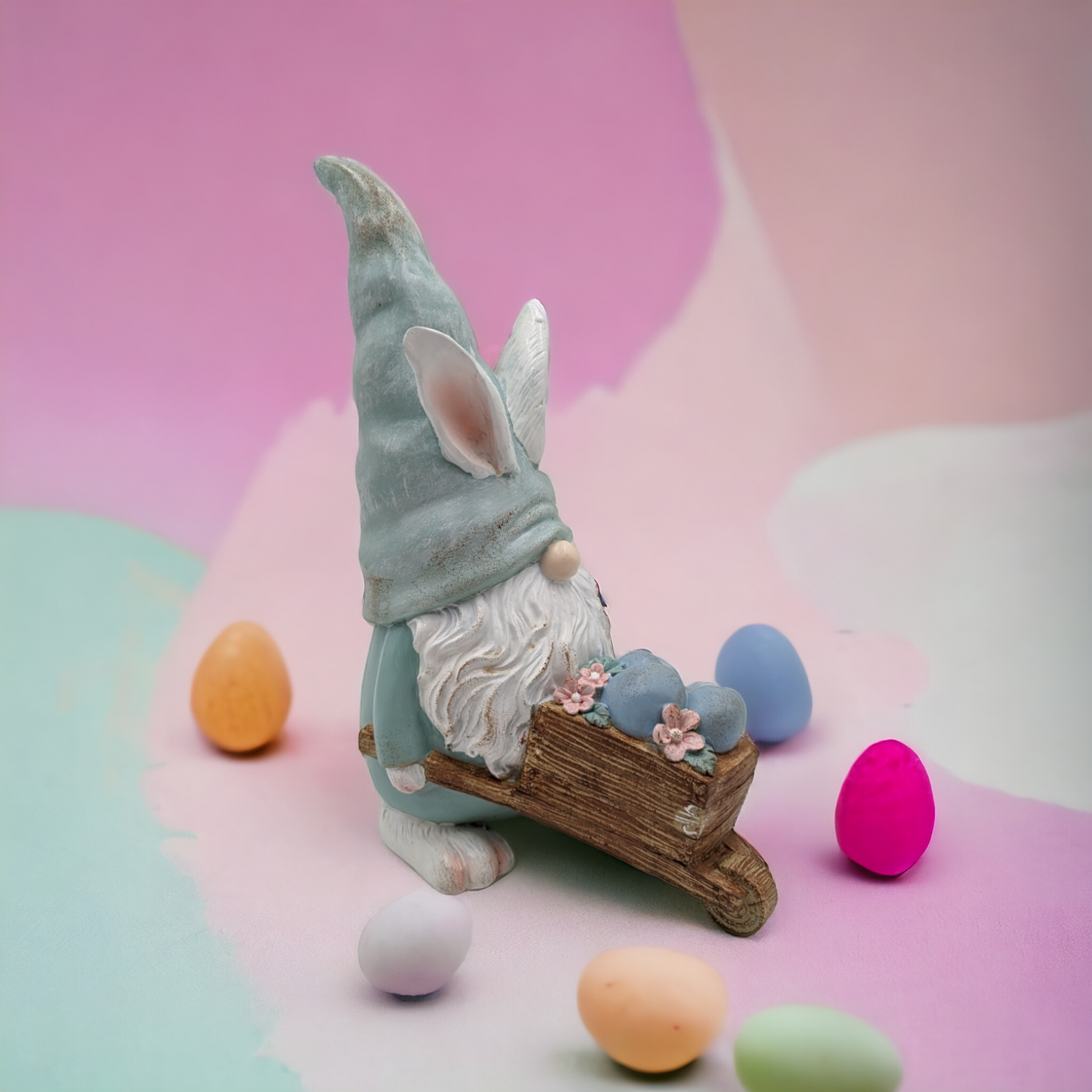 Gnome with Easter Egg Wheelbarrow