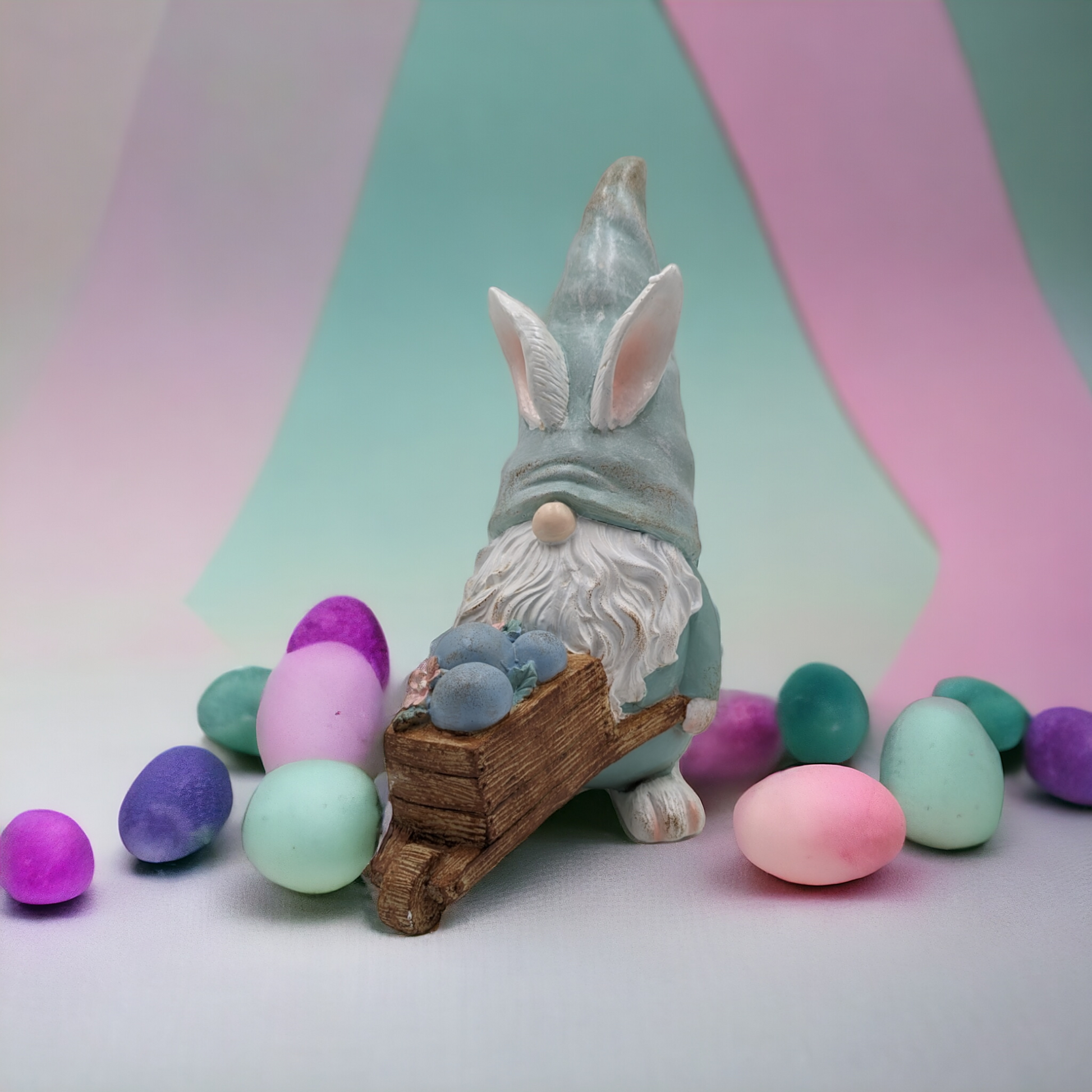 Gnome with Easter Egg Wheelbarrow