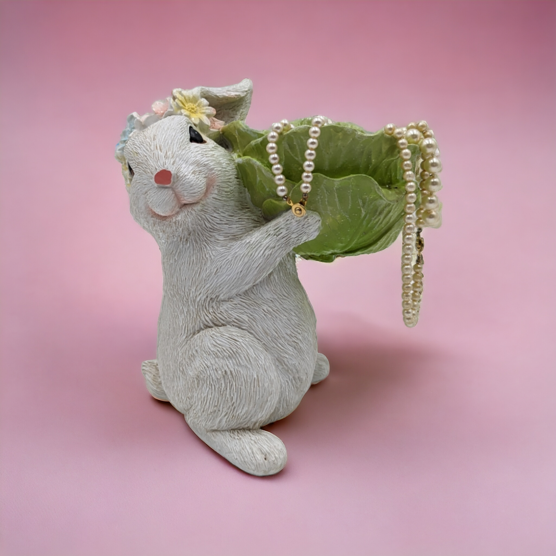 Easter Bunny Holding Lettuce Decor