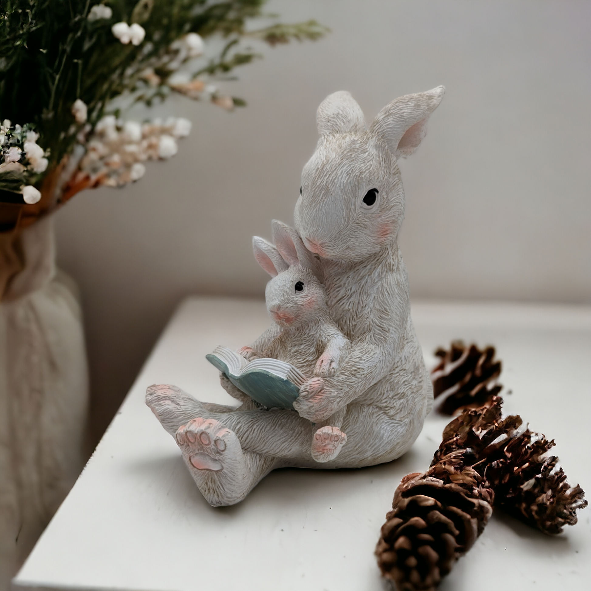 Easter Bunny Reading A Book Decor