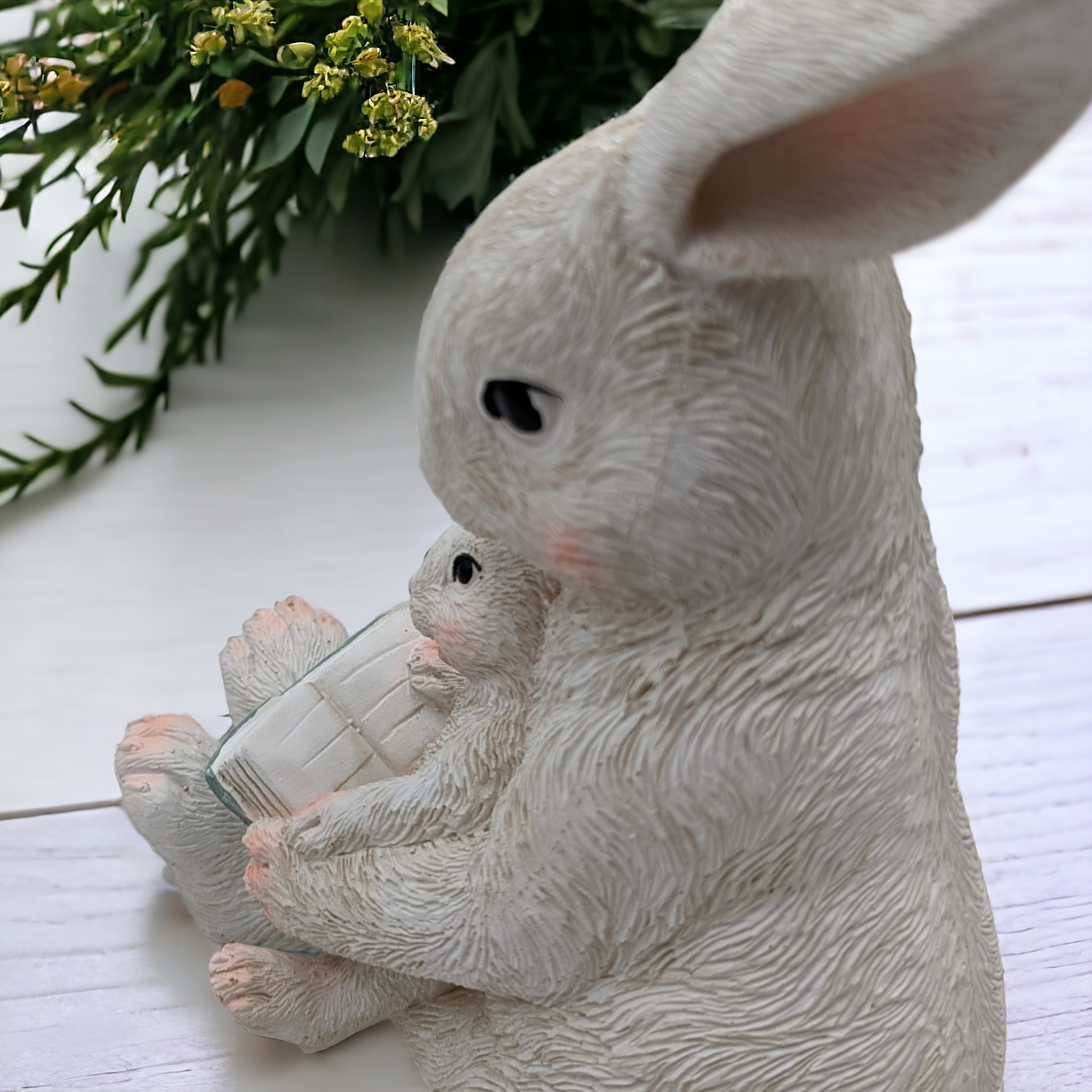 Easter Bunny Reading A Book Decor