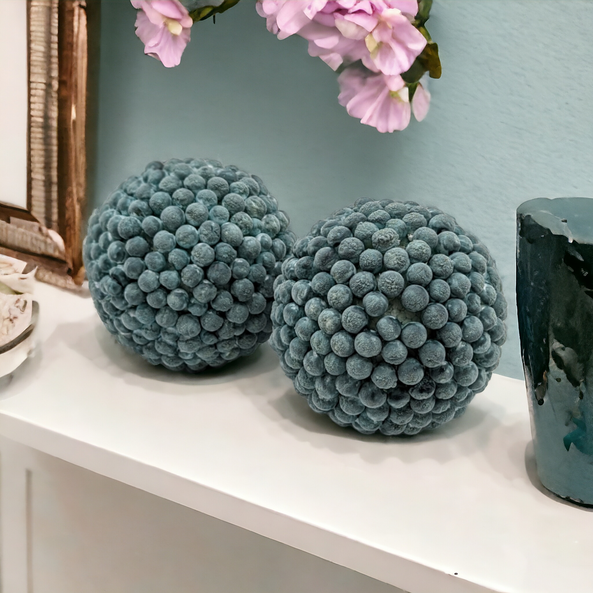 Steel Blue Deco Sphere