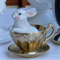 Luxe Gold Teacups with Rabbits