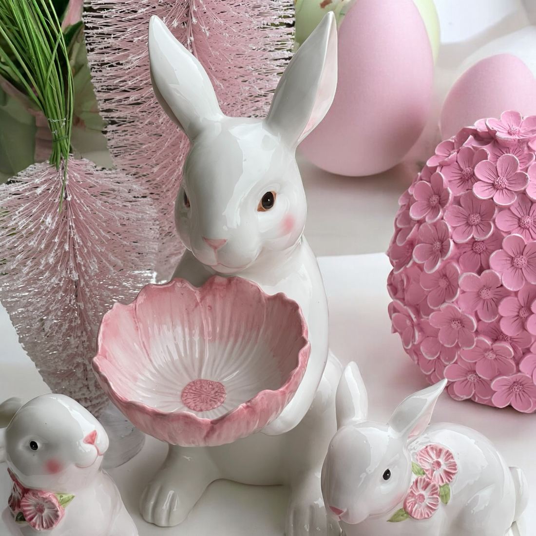29cm Bunny with Cosmos Bowl