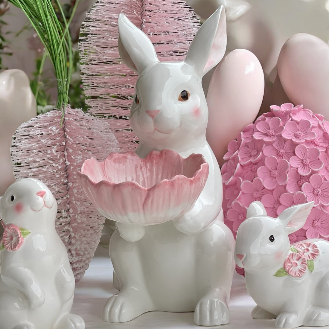 29cm Bunny with Cosmos Bowl