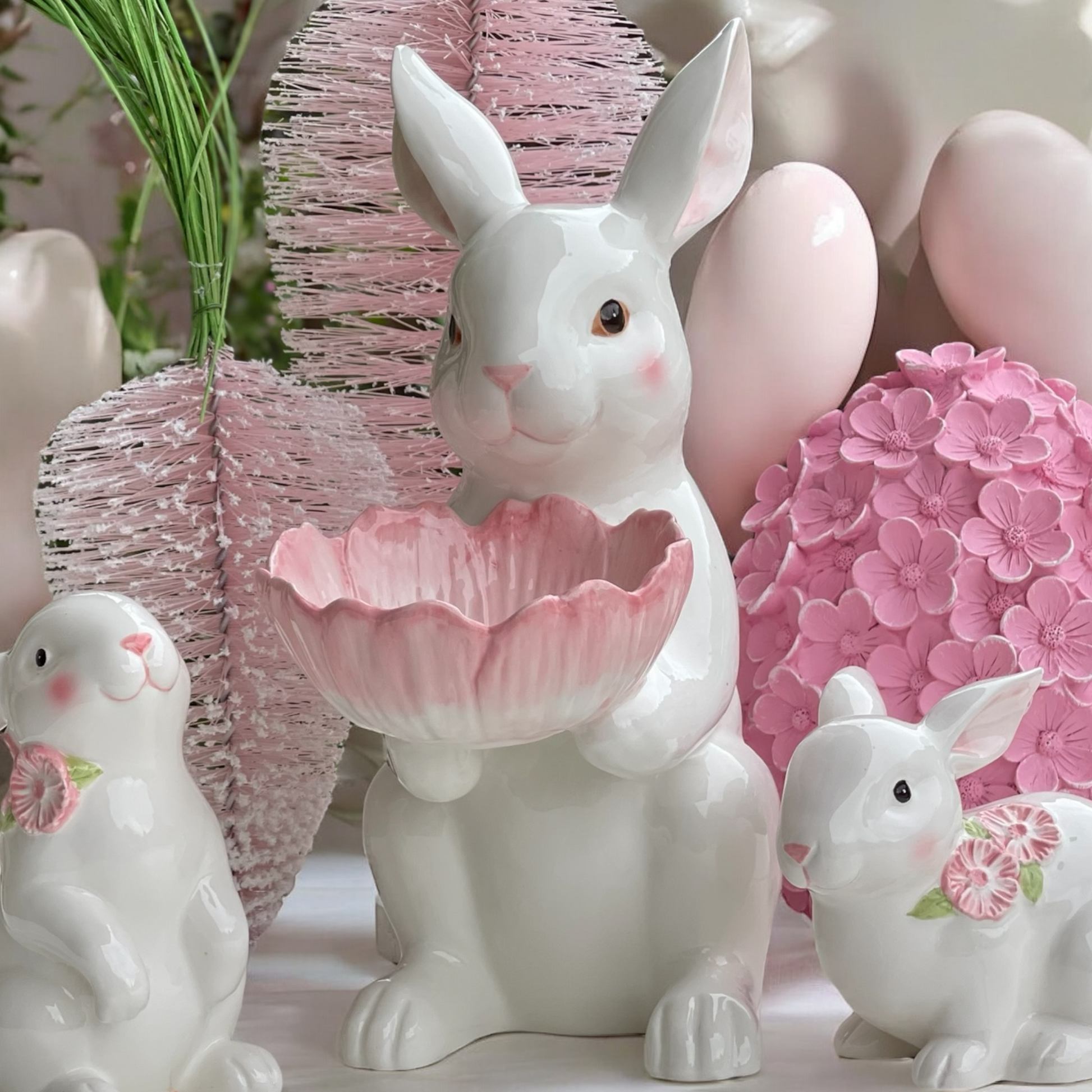 29cm Bunny with Cosmos Bowl