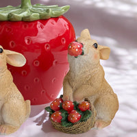 Sitting Rabbit with Strawberry Basket