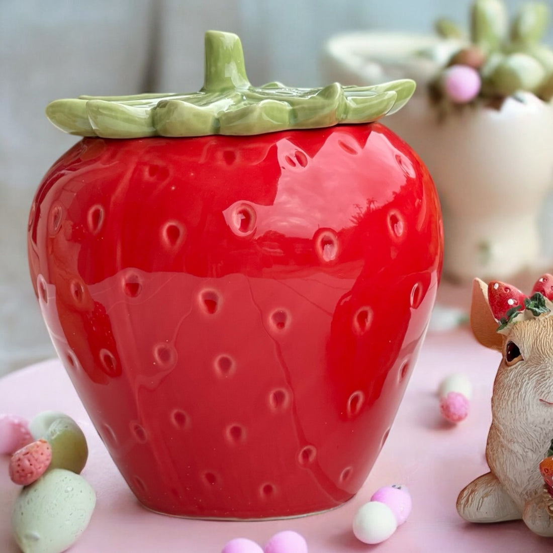 15cm Red Strawberry Canister