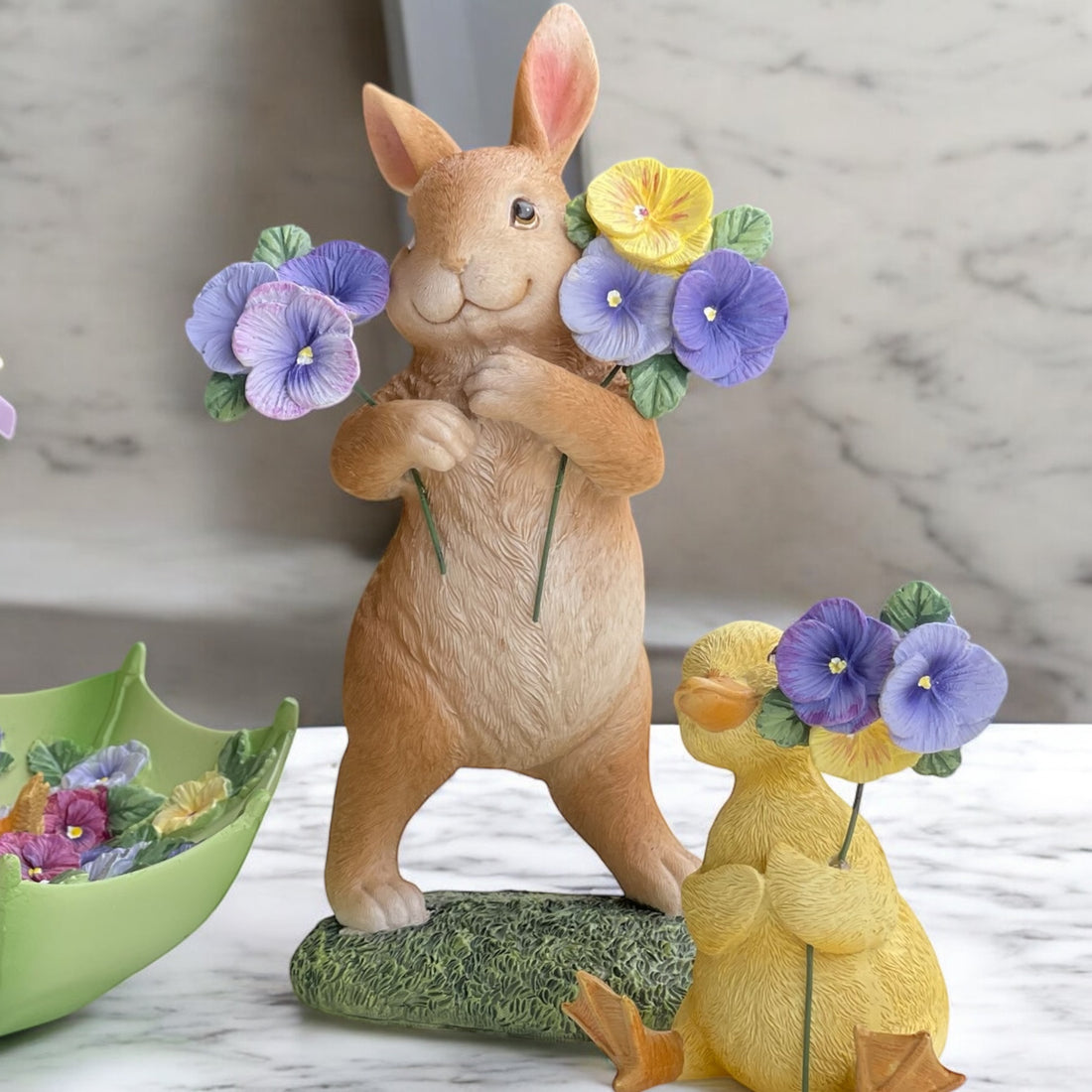 Mr Fields Bunny with Pansies