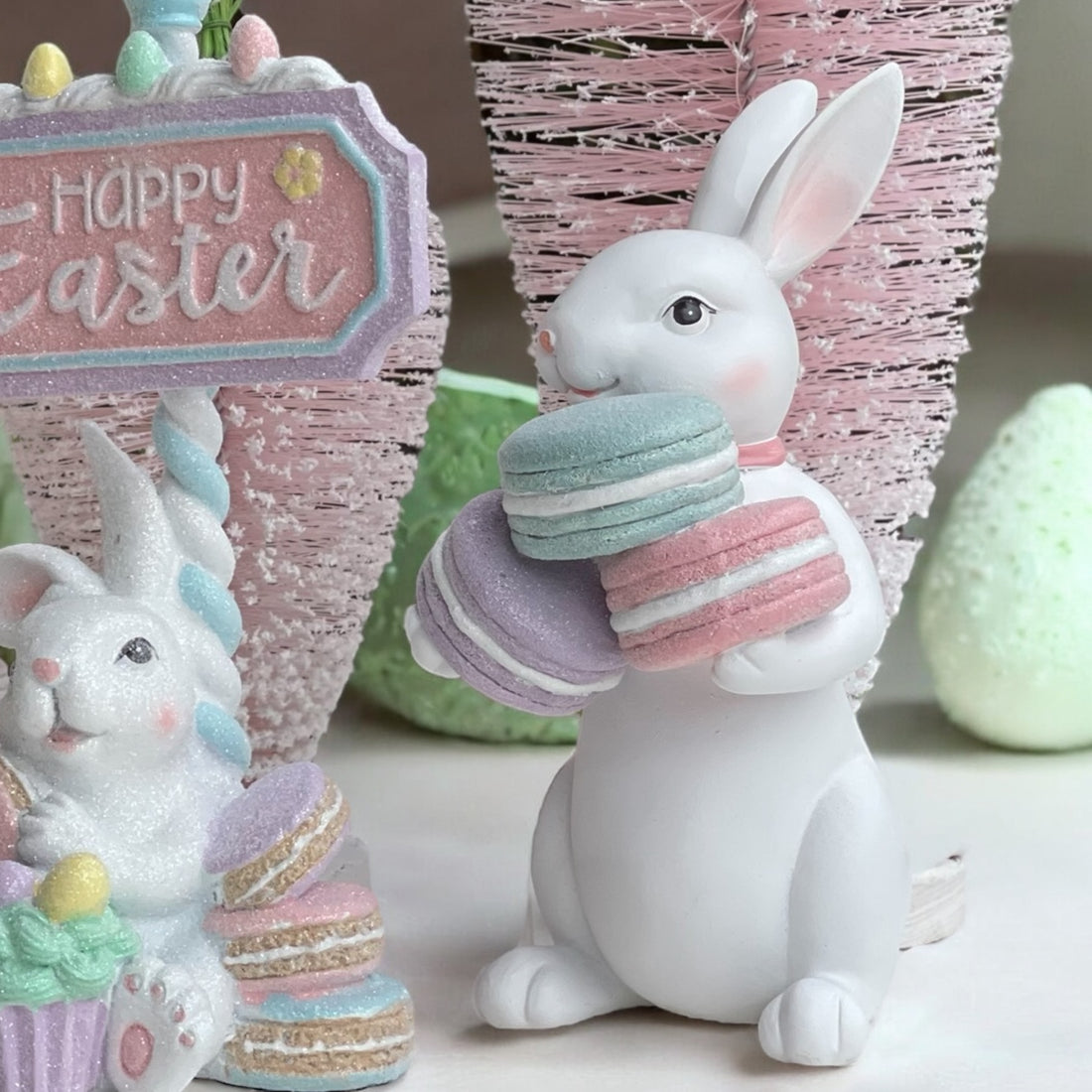22cm Pastel Candy Macaron Bunny with Bow