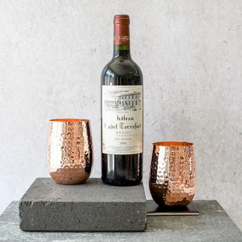 Stemless Copper Glasses
