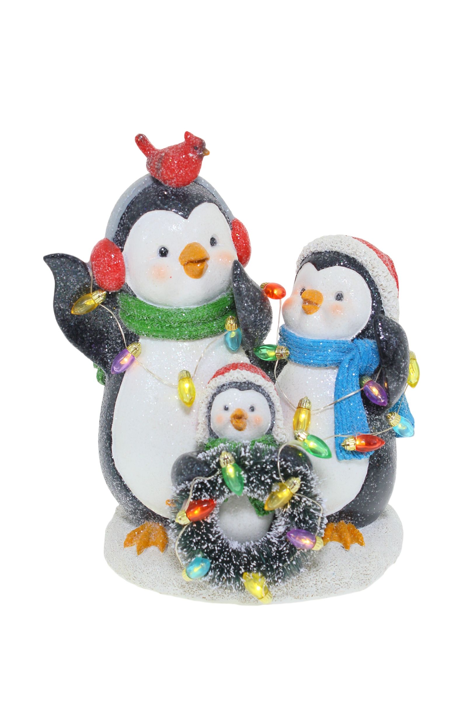 24cm Light Up Penguin Family
