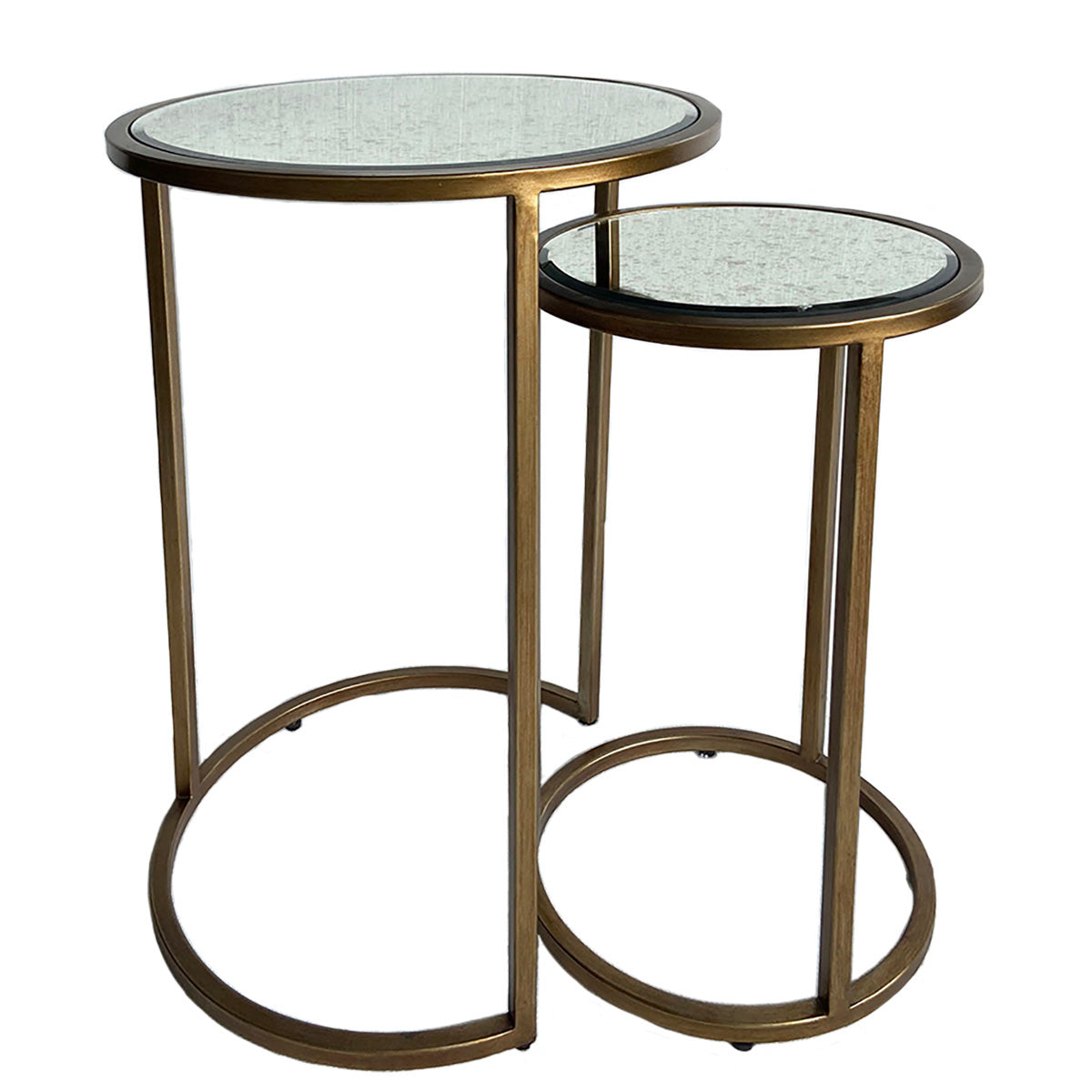 Serene Nesting Side Tables - Antique Gold