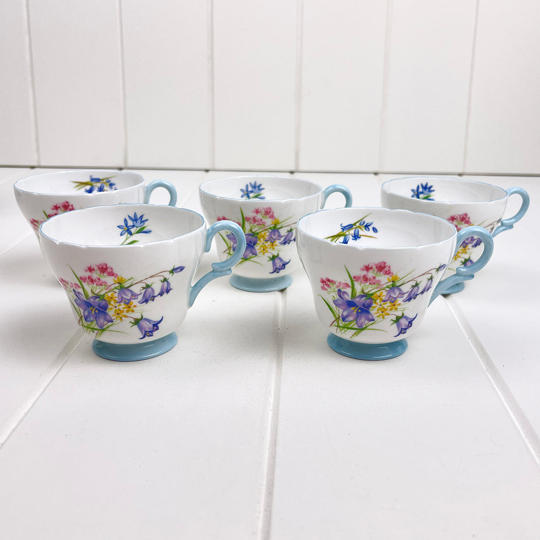 Shelley Vintage Wild Flowers 13668 Demitasse (Coffee) Cups x 3