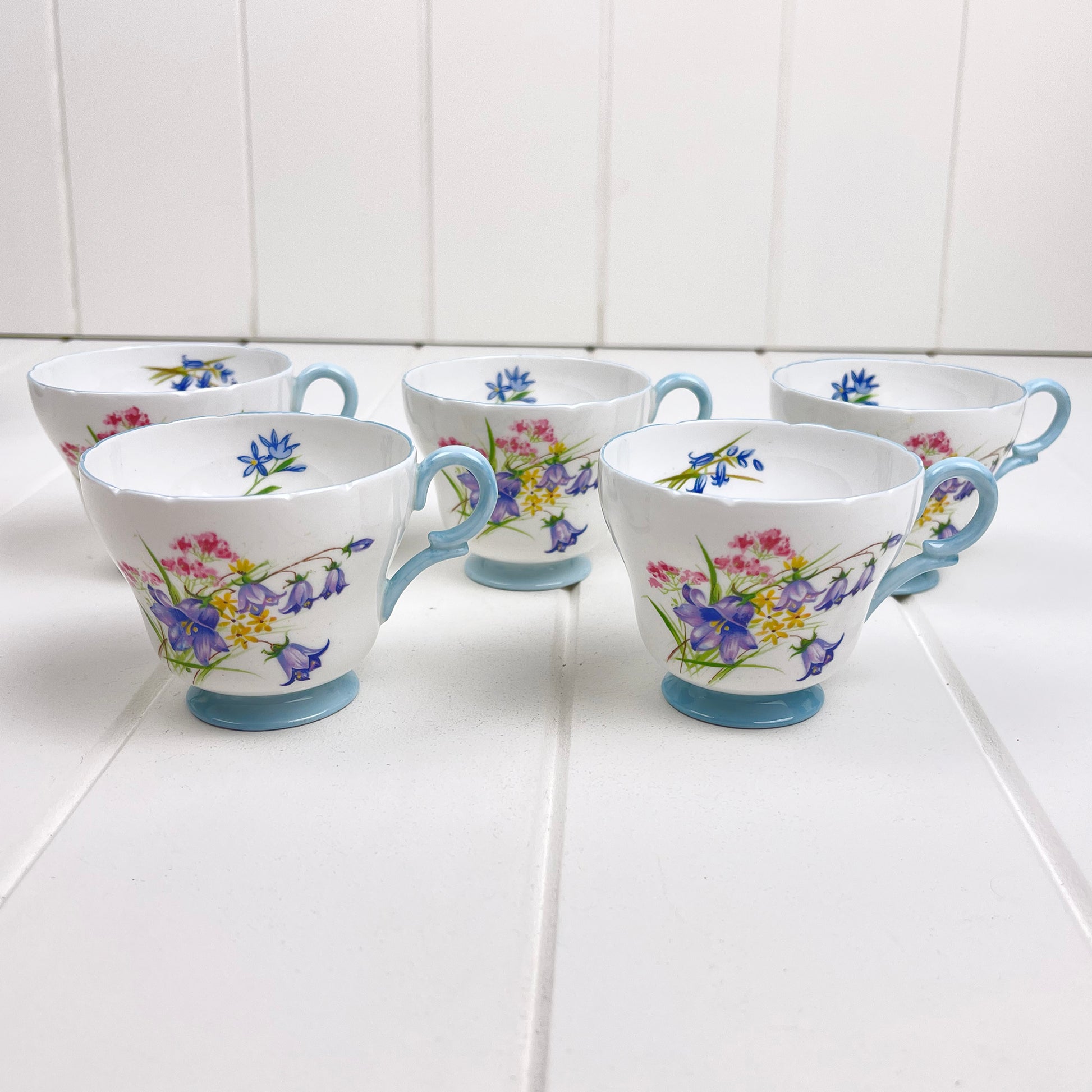 Shelley Vintage Wild Flowers 13668 Demitasse (Coffee) Cups x 3