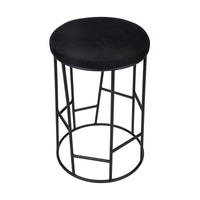 House Journey Aiden Black Steel Kitchen Stool - Black Linen