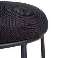 House Journey Aiden Black Steel Kitchen Stool - Black Linen