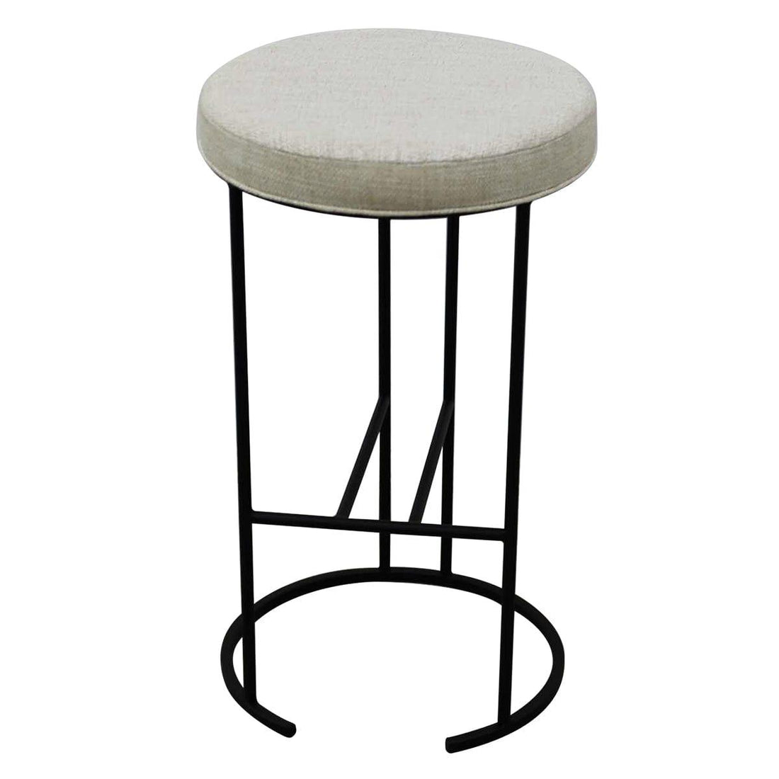 House Journey Blackley Black Iron Kitchen Stool - Natural Linen