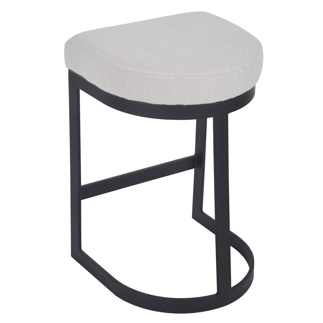 House Journey Brooke Black Kitchen Stool - Natural Linen