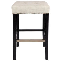 House Journey Canyon Black Bar Stool - Natural Linen
