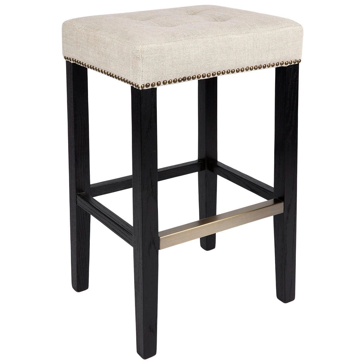 House Journey Canyon Black Bar Stool - Natural Linen