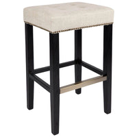House Journey Canyon Black Bar Stool - Natural Linen