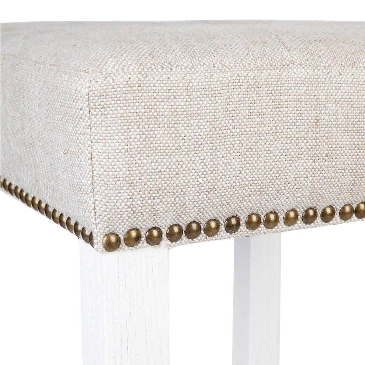 House Journey Canyon White Kitchen Stool - Natural Linen
