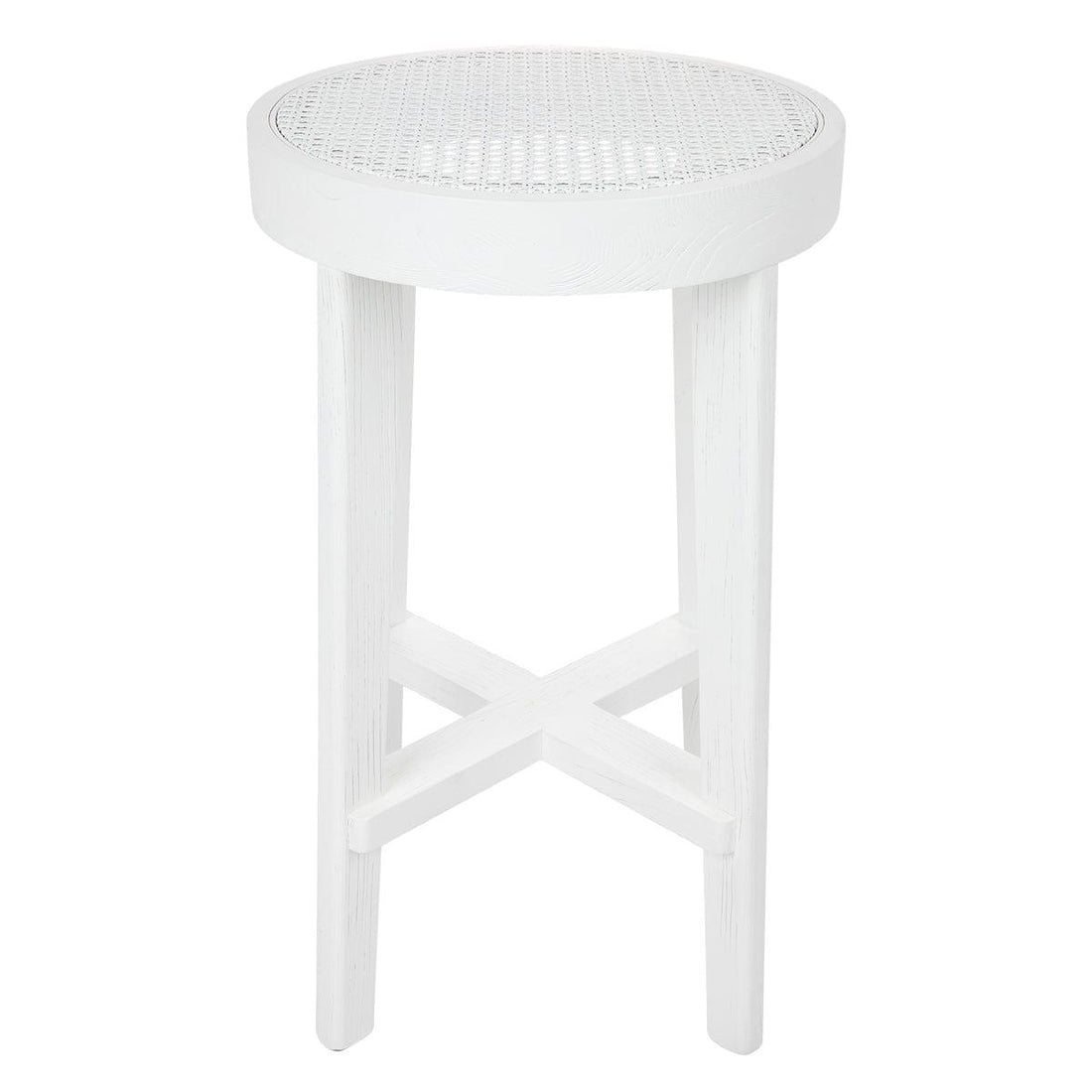 House Journey Cape Byron Rattan Kitchen Stool - White