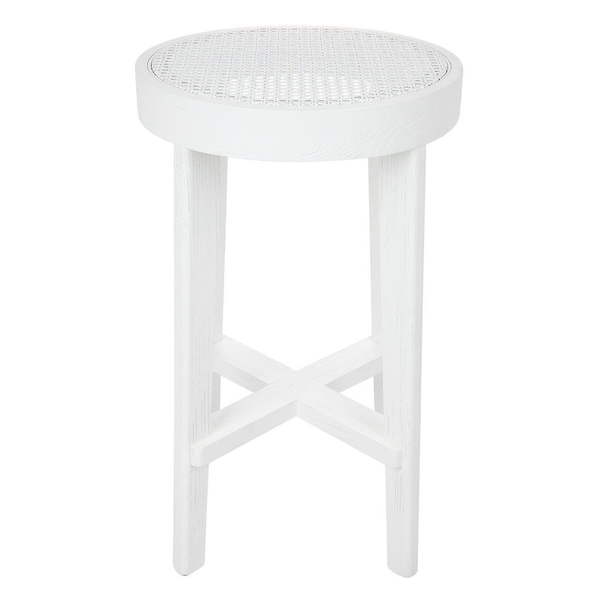 House Journey Cape Byron Rattan Kitchen Stool - White