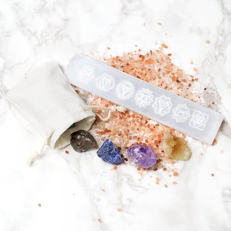 House Journey Chakra Crystal Kit with Selenite Charging Plate