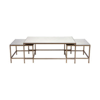 House Journey Cocktail Mirrored Nesting Coffee Table - Antique Gold