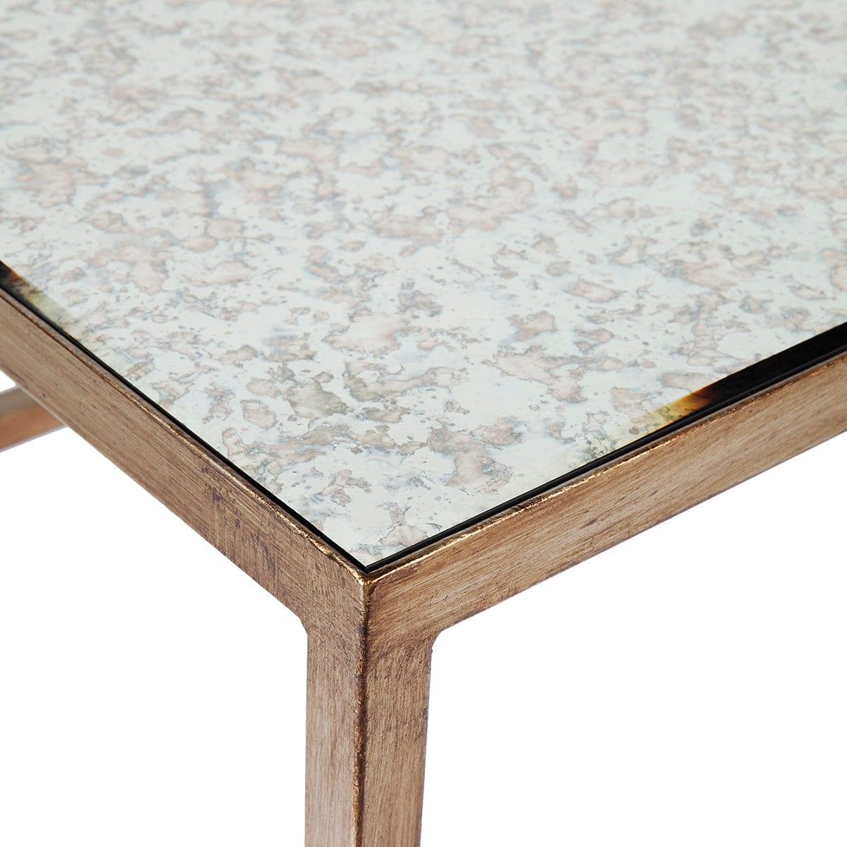 House Journey Cocktail Mirrored Nesting Coffee Table - Antique Gold