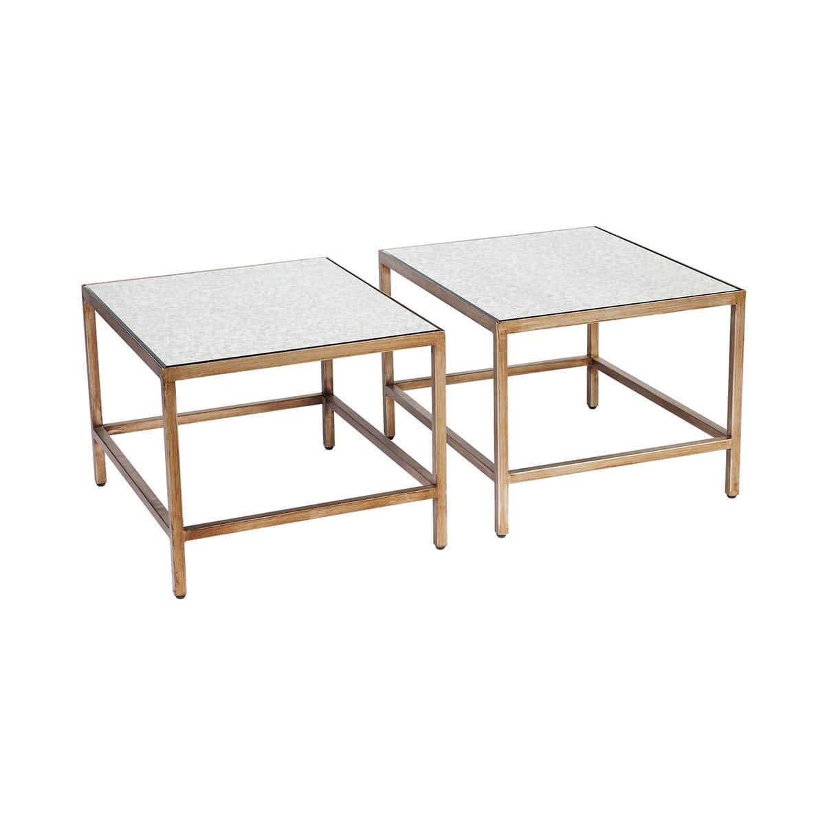 House Journey Cocktail Mirrored Nesting Coffee Table - Antique Gold