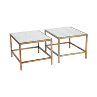 House Journey Cocktail Mirrored Nesting Coffee Table - Antique Gold
