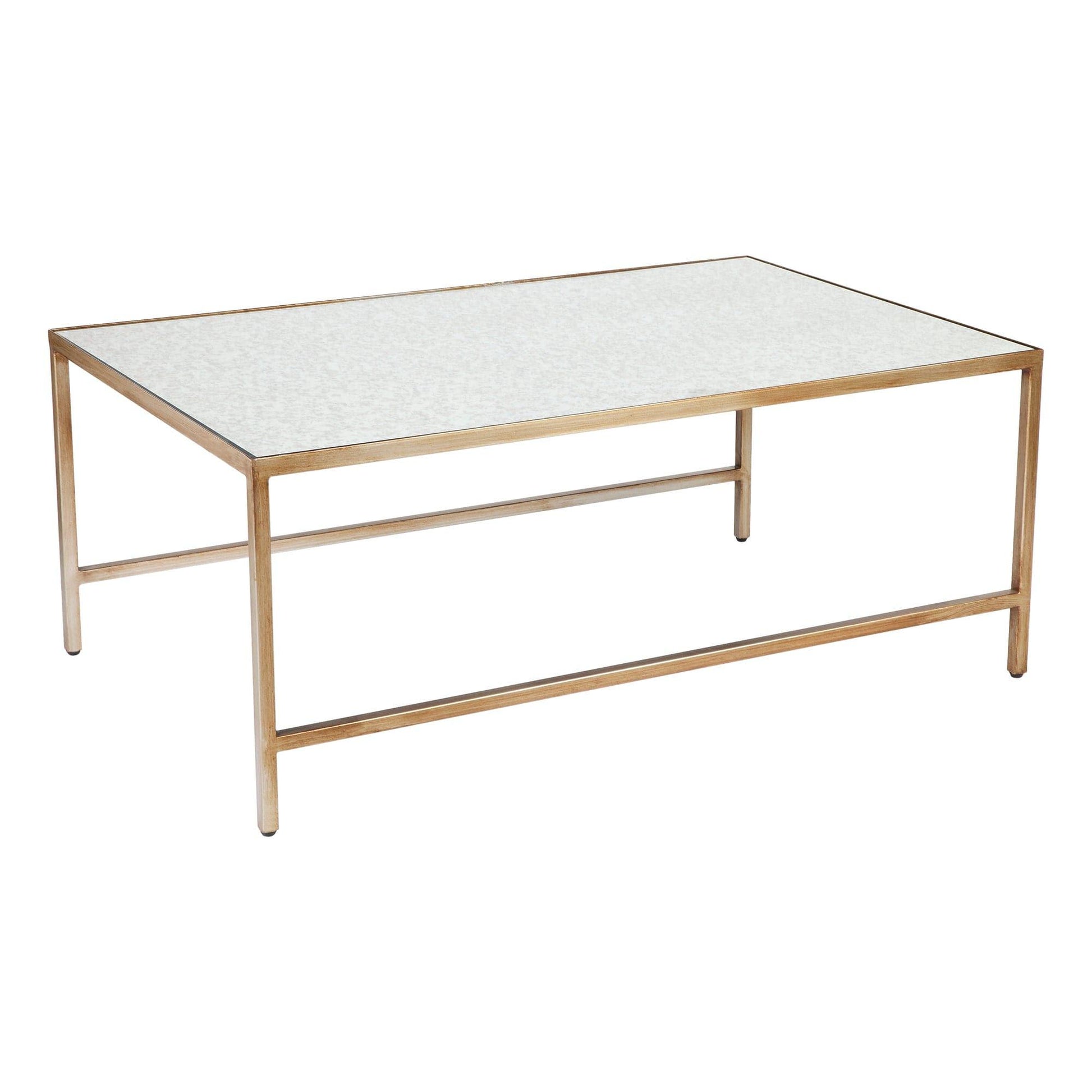 House Journey Cocktail Mirrored Nesting Coffee Table - Antique Gold