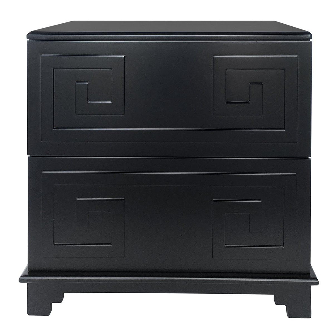 House Journey Greek Key Bedside Table - Black