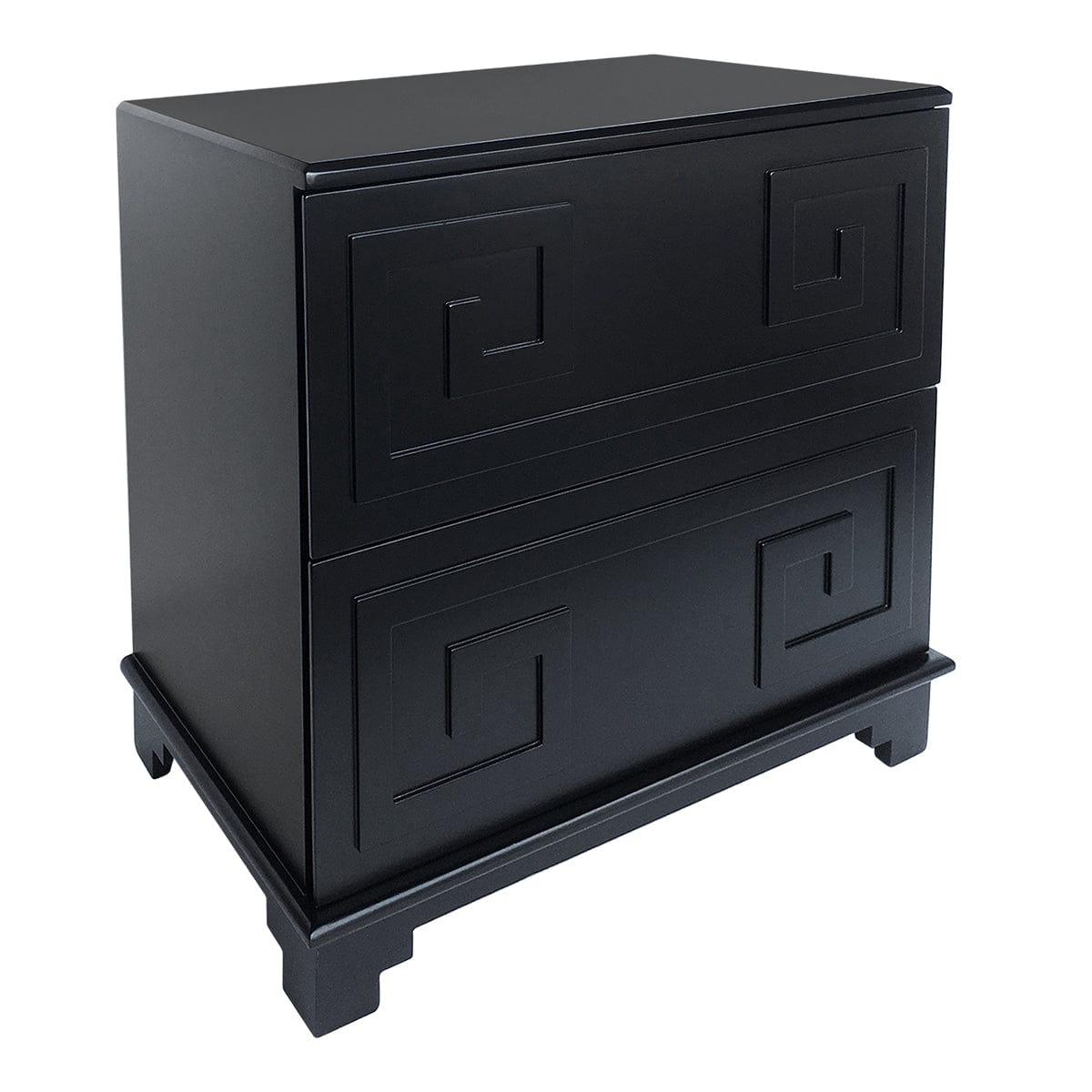 House Journey Greek Key Bedside Table - Black