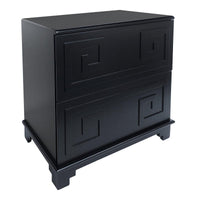 House Journey Greek Key Bedside Table - Black
