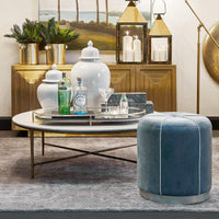 House Journey Heston Round Marble Coffee Table - Brass
