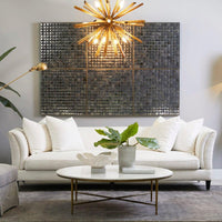 House Journey Heston Round Marble Coffee Table - Brass