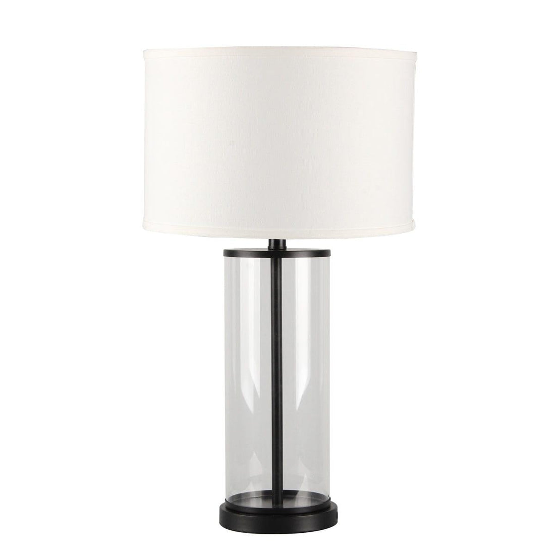 House Journey Left Bank Table Lamp - Black w White Shade