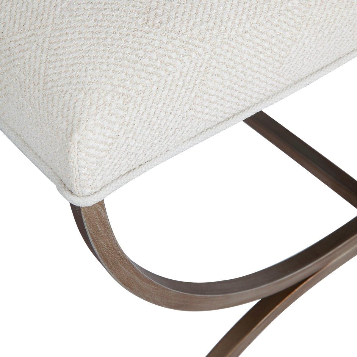 House Journey Novak Antique Gold Iron Stool - Natural Linen