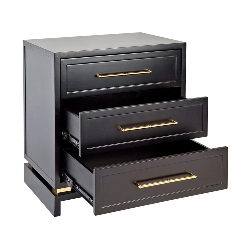 House Journey Pearl Bedside Table - Large Black