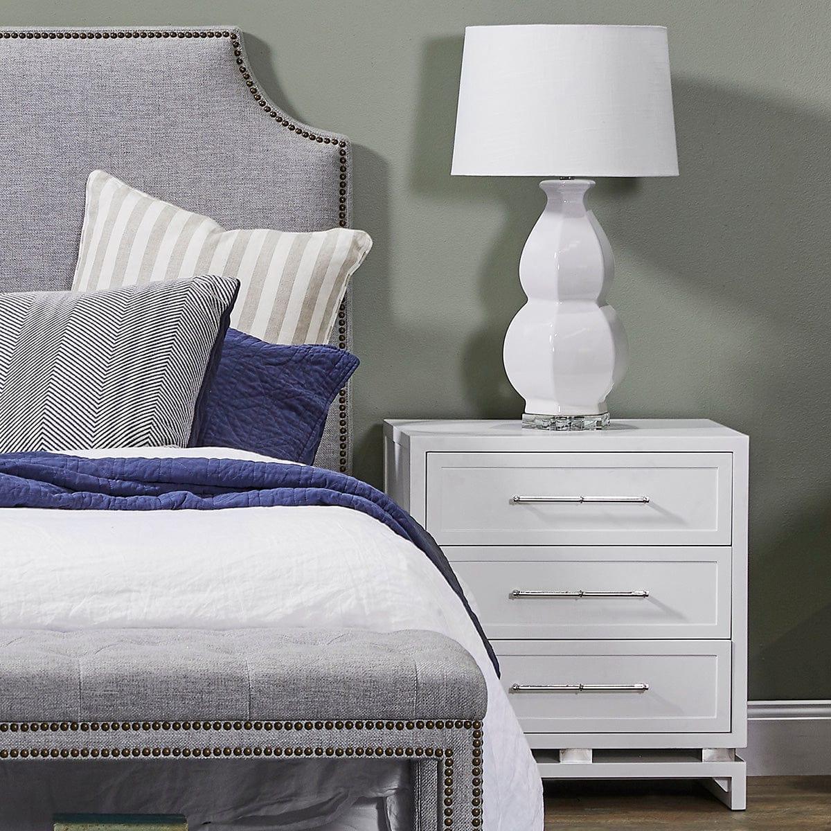House Journey Pearl Bedside Table - Large White