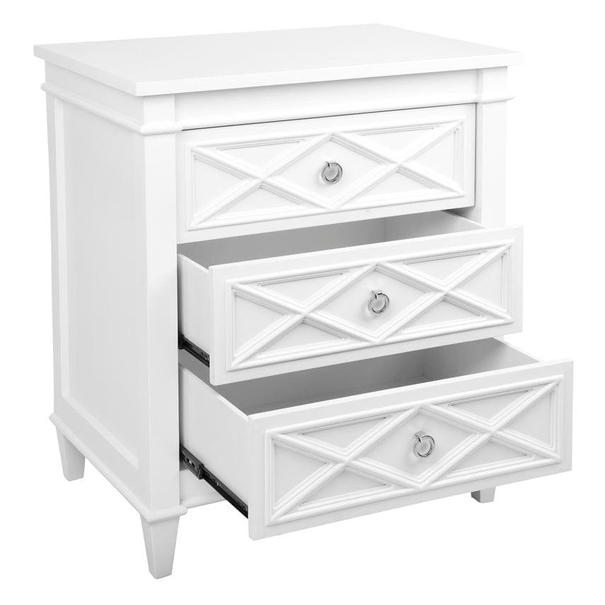 House Journey Plantation Bedside Table - Large White