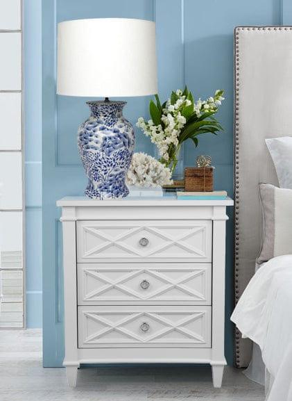 House Journey Plantation Bedside Table - Large White