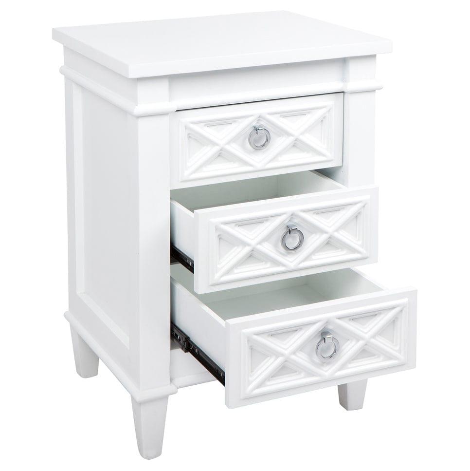House Journey Plantation Bedside Table - Small White