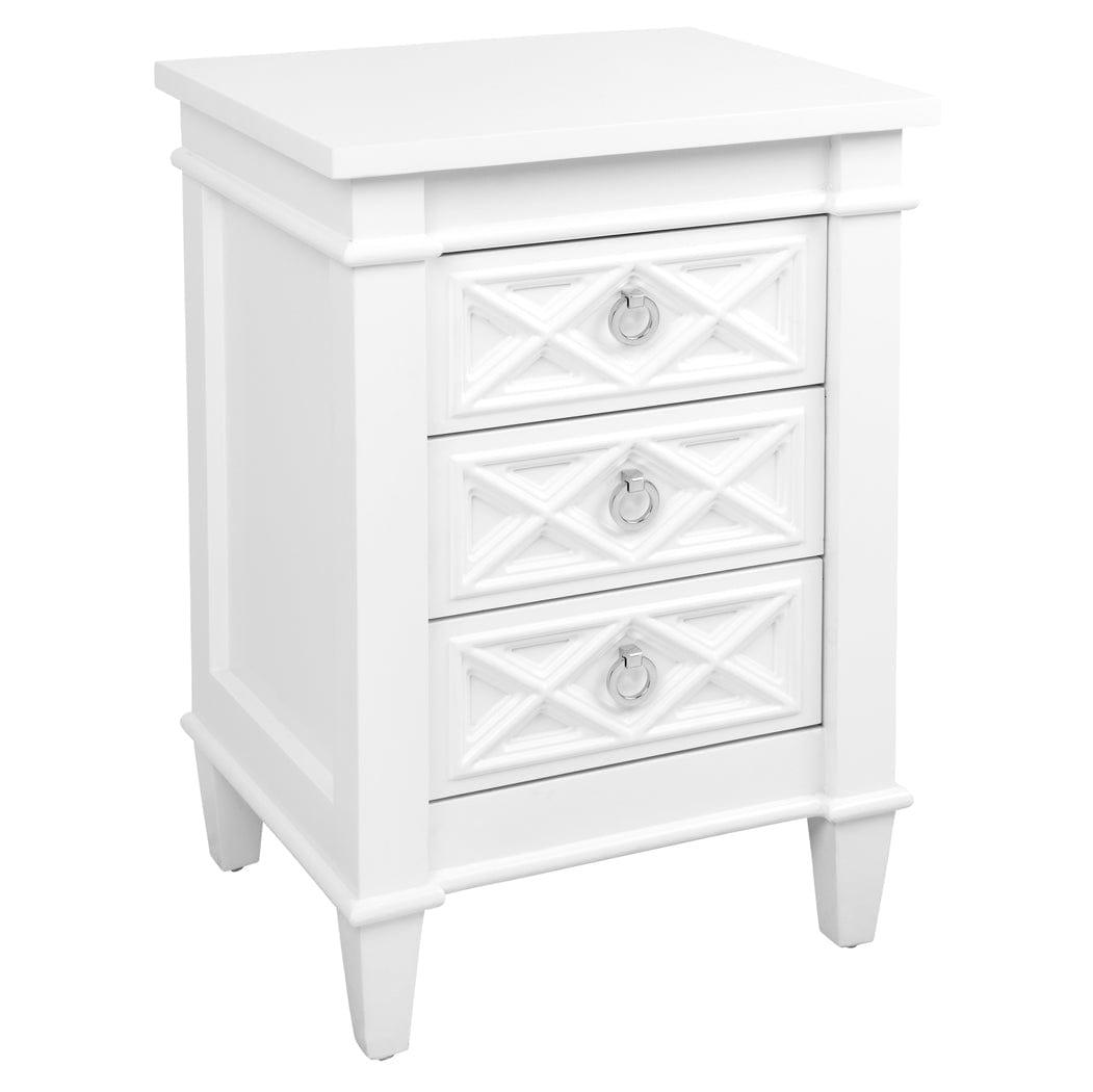 House Journey Plantation Bedside Table - Small White