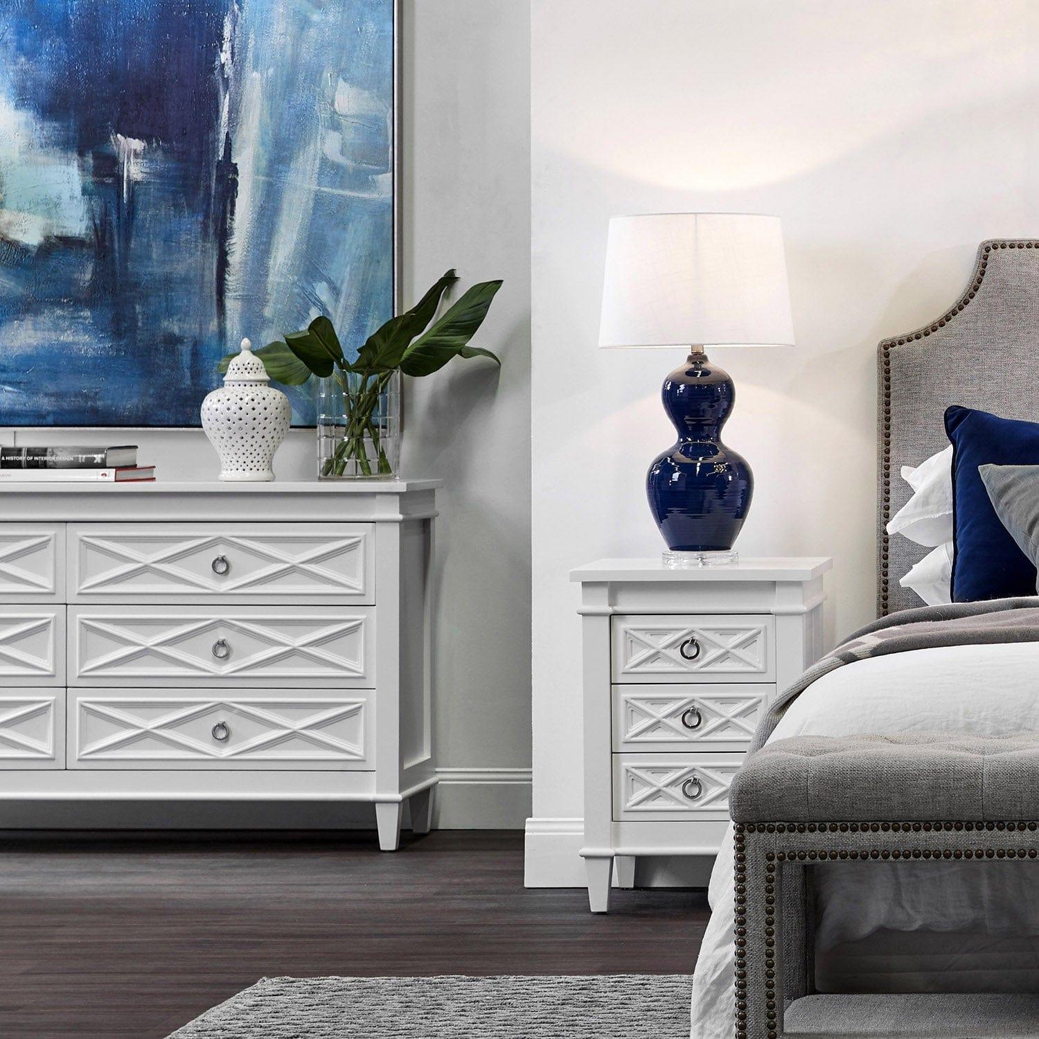 House Journey Plantation Bedside Table - Small White