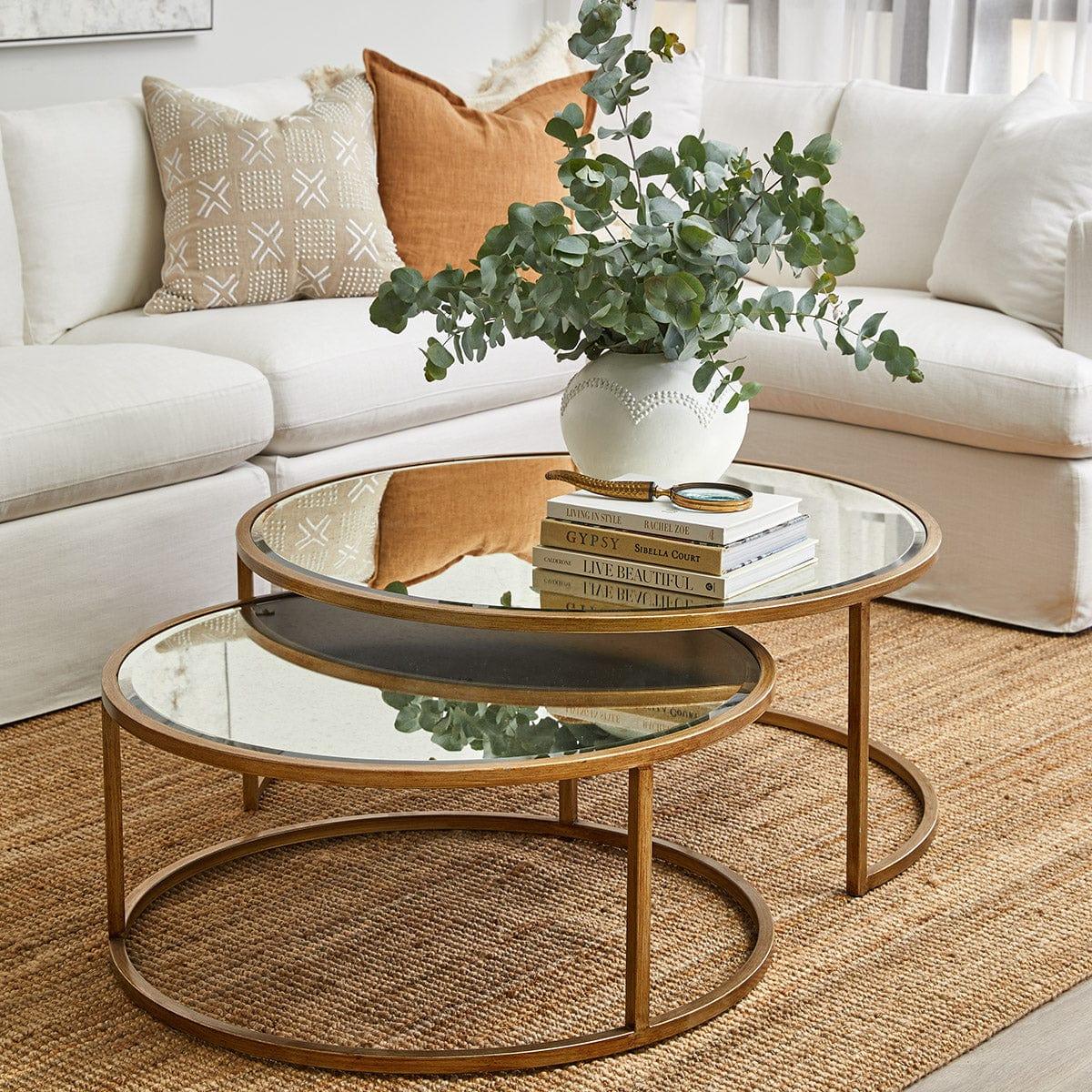 Serene Nesting Coffee Tables - Antique Gold.